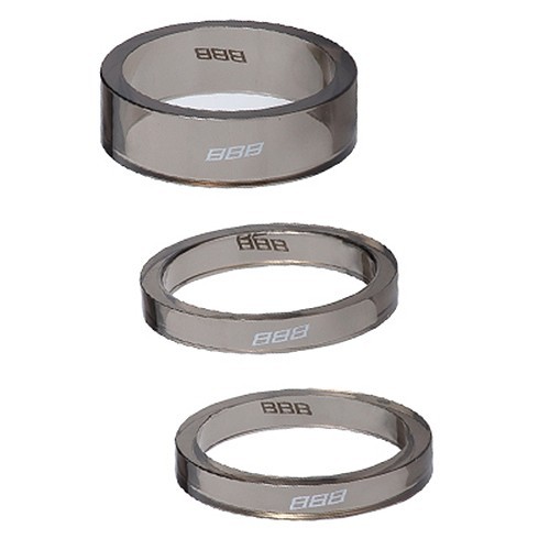 Espaciadores (Kit) BBB Transpace 1 1/8 Bhp-37 5/10/15/20Mm. Humo Transparente (Oferta)
