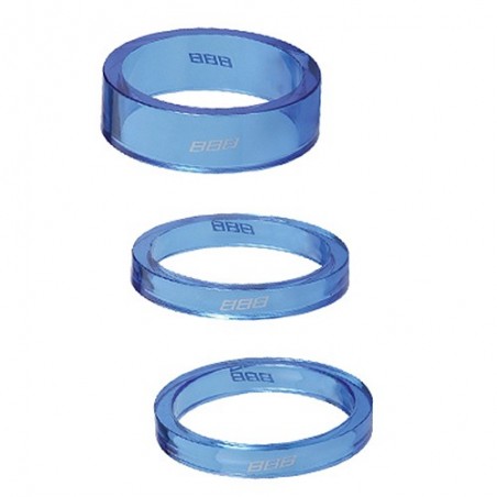 Espaciadores (Kit) BBB Transpace 1 1/8 Bhp-37 5/10/15/20Mm. Azul Transparente (Oferta)